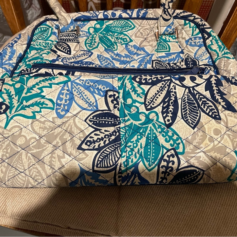 Vera Bradley Blue and Teal Quilted Baby Bag - Picture 3 of 3